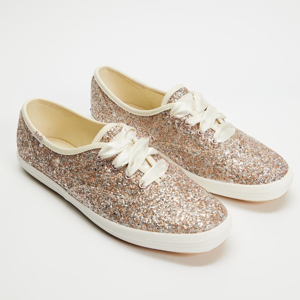 Kate Spade x Keds Champion Size 9 Gold Multi Glitter Sneakers NWOT